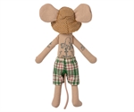 16-1742-01 Beach mice dad in cabin de plage fra Maileg med tatoveringer - Tinashjem